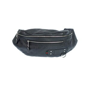 Gucci Guccissima Leather Web Belt Bag Black
